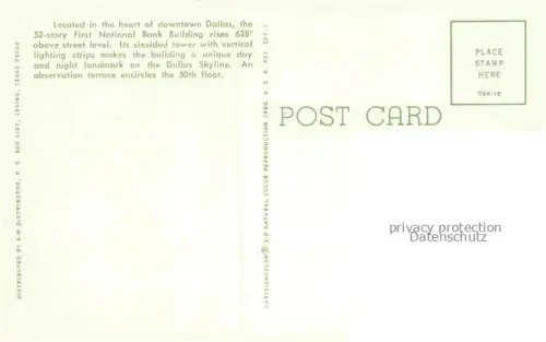 AK / Ansichtskarte DALLAS  Texas USA First National Building