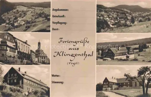 AK / Ansichtskarte Klingenthal Vogtland Sachsen Panorama Teilansichten Sport Hotel