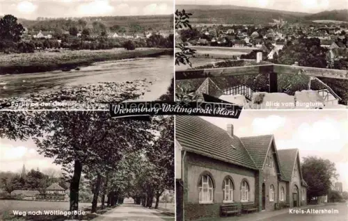 AK / Ansichtskarte Woeltingerode Vienenburg GOSLAR Niedersachsen Okerpartie Blick vom Burgturm Weg nach Woeltingeroden Kreis Altersheim