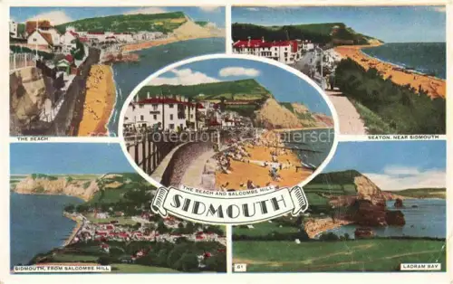 AK / Ansichtskarte Sidmouth Devon UK The Beacht Seaton Salcombe Hill Panorama Ladram Bay