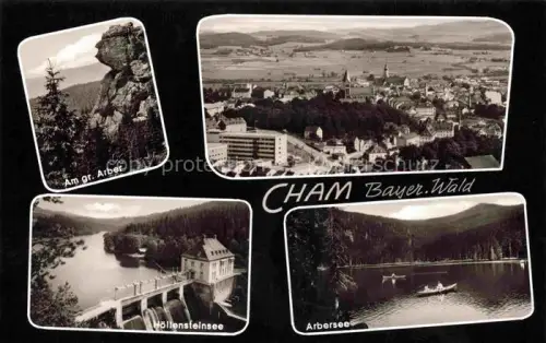 AK / Ansichtskarte Cham  Oberpfalz Am gr Arber Fliegeraufnahme Hoellensteinsee Arbersee