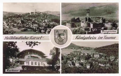 AK / Ansichtskarte Koenigstein  Taunus Panorama Burgruine Kurhaus Fliegeraufnahme