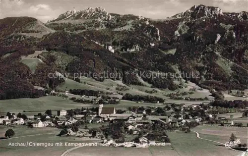 AK / Ansichtskarte Aschau Chiemgau Bayern mit Kampenwand und Scheibenwand