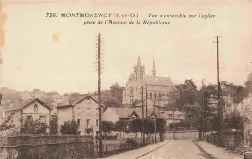 AK / Ansichtskarte Montmorency  Sarcelles 95 Val-d Oise Vue d'ensemble sur l'église prise de l'Avenue de la République