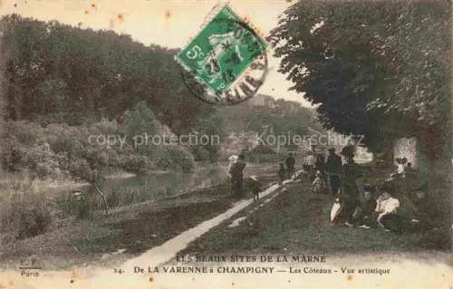 AK / Ansichtskarte La Varenne CHOLET 49 Maine-et-Loire Les beaux sites de la Marne les côteaux vue artistique