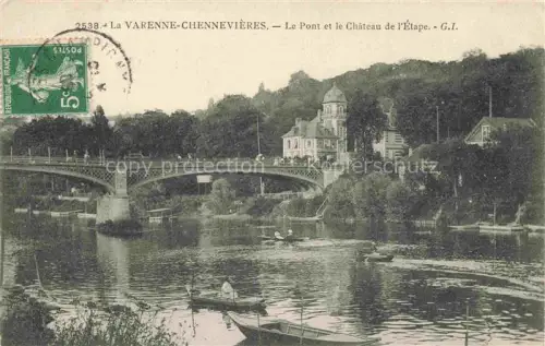 AK / Ansichtskarte La Varenne-Chennevieres 94 Val-de-Marne Le Pont et le Château de l'Etape