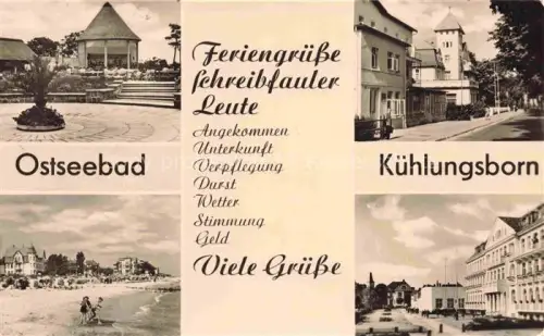 AK / Ansichtskarte KueHLUNGSBORN Ostseebad Kuranlagen Strand Strasse Hotels
