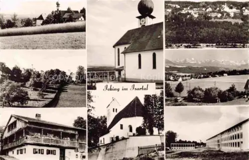 AK / Ansichtskarte Icking Isartal Bayern Orts und Teilansichten Kirchen Schule