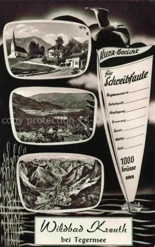 AK / Ansichtskarte Wildbad Kreuth Bayern Kirche Panorama Tegernsee