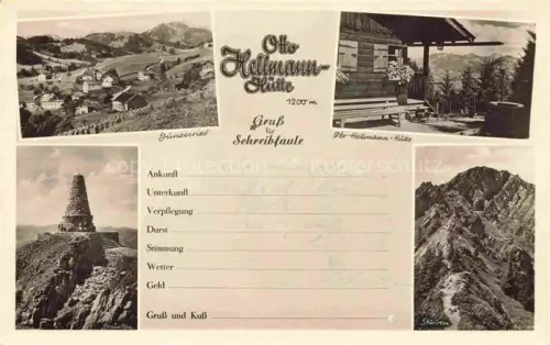 AK / Ansichtskarte Gunzesried Blaichach Bayern Otto Hellmann Huette Turm Stuben