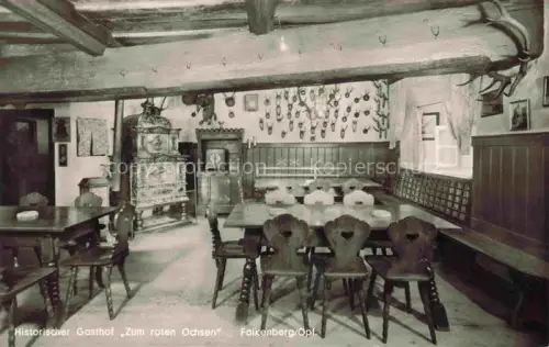 AK / Ansichtskarte Falkenberg Oberpfalz Tirschenreuth Bayern Gasthof Zum roten Ochsen Gaststube