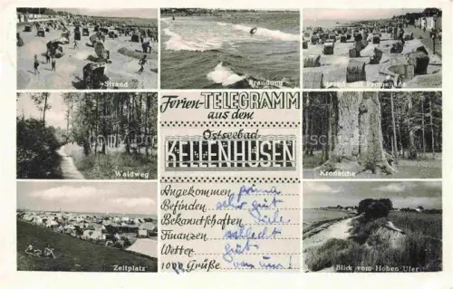 AK / Ansichtskarte KELLENHUSEN Ostseebad Schleswig-Holstein Strand Brandung Promenade Waldweg Kroneiche Zeltplatz Blick vom Hohen Ufer