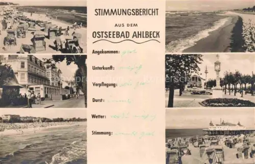 AK / Ansichtskarte AHLBECK HERINGSDORF Insel Usedom Ostseebad Strandpartien Kurkonzert Seebruecke