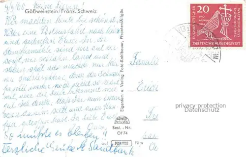 AK / Ansichtskarte Goessweinstein Wallfahrtskirche Panorama