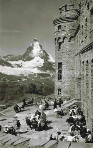 AK / Ansichtskarte ZERMATT VS Gornergrat Bahn Kulm Hotel Gornergrat und Matterhorn