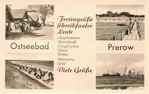 AK / Ansichtskarte Prerow  Ostseebad Darss Mecklenburg-Vorpommern Ortsmotiv Strandpartien Seebruecke Dampfer