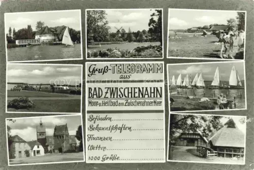 AK / Ansichtskarte BAD ZWISCHENAHN Ammerland Niedersachsen Seehotel Zug Windmuehle Seepartien Segelregatta Kirche Bauernhof