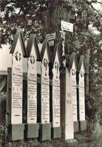 AK / Ansichtskarte Pfronten Ostallgaeu Bayern Aufbahrungs und Totenbretter an Wegen Kapellen oder Kreuzen