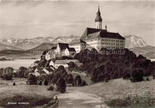 AK / Ansichtskarte KLOSTER ANDECHS Bayern mit Ammersee
