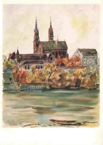 AK / Ansichtskarte Kloeckler H. Kuenstlerkarte Basel Muenster Schweiz 