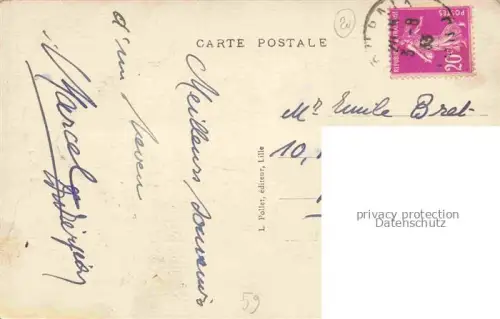 AK / Ansichtskarte ROUBAIX LILLE 59 Nord Une Pensee 