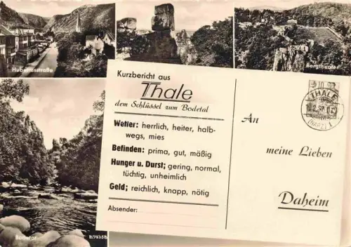 AK / Ansichtskarte Thale Harz Hubertusstrasse Bergtheater Bodetor