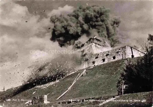AK / Ansichtskarte Obersalzberg Berchtesgaden Bayern Sprengung des Hitlerhauses im Jahre 1952