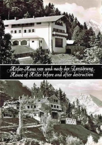 AK / Ansichtskarte Obersalzberg Berchtesgaden Bayern Hitler Haus vor und nach der Zerstoerung