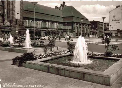 AK / Ansichtskarte HAGEN  Westfalen NRW Springbrunnenanlage am Hauptbahnhof