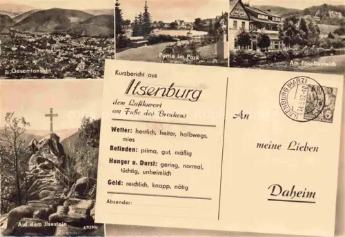 AK / Ansichtskarte Ilsenburg Harz Sachsen-Anhalt Panorama Park Am Forellenteich Auf dem Ilsestein