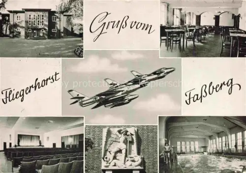 AK / Ansichtskarte Fassberg CELLE Niedersachsen Fliegerhorst Fassberg Kantine Scheuermann Hallenbad Gastraeume