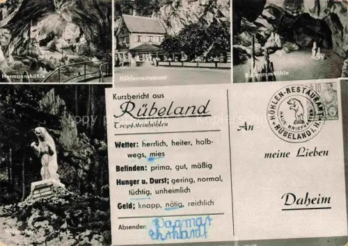 AK / Ansichtskarte Ruebeland Elbingerode Harz Sachsen-Anhalt Hermannshoehle Hoehlenrestaurant Baumannshoehle Hoehlenbaer