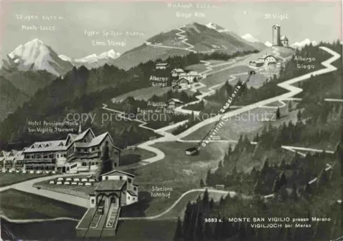 AK / Ansichtskarte Vigiljoch 1500m Monte San Vigilio Lana Meran IT Panoramakarte