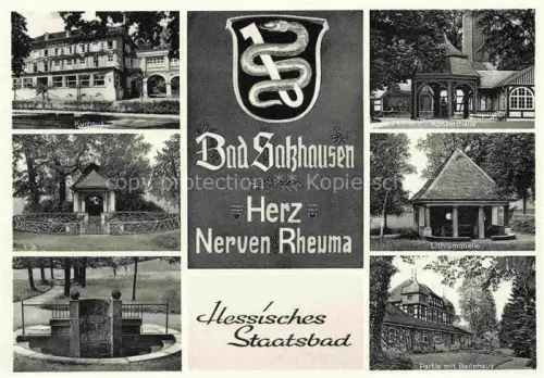 AK / Ansichtskarte Bad Salzhausen Nidda Kurhaus Pavillon Lithiumquelle Konzerthalle Partie mit Badehaus