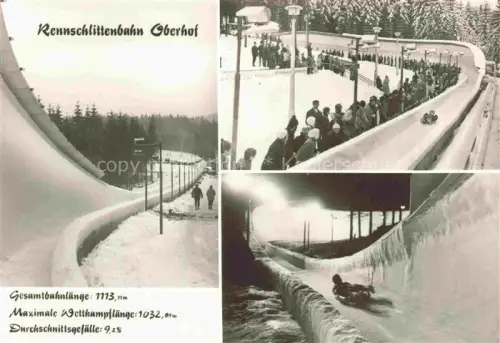AK / Ansichtskarte Rennschlittenbahn Bob Bobsport Bobsleigh Traineaux-- Oberhof 