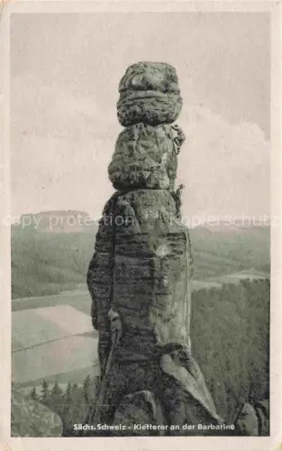 AK / Ansichtskarte Klettern Bergsteigen Mountaineering Alpinisme Alpinismo-- Saechs. Schweiz Barbarine 