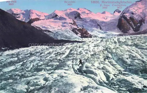 AK / Ansichtskarte Gletscher Ferner Glacier Glaciar Ghiacciaio-- Morteratsch Piz Palue Schweiz Suisse 