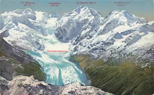 AK / Ansichtskarte Gletscher Ferner Glacier Glaciar Ghiacciaio-- Morteratsch Bernina Ober Engadin Schweiz Suisse 