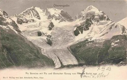 AK / Ansichtskarte Gletscher Ferner Glacier Glaciar Ghiacciaio-- Piz Bernina Roseg Oberengadin Schweiz Suisse 