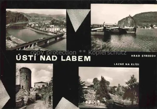 AK / Ansichtskarte USTI NAD LABEM Aussig CZ Hrad Strekov Lazne na Klisi