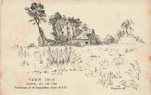 AK / Ansichtskarte Yzer Dal Vallee de l Yser Hainaut Belgie Teekeningen uit de loopgrachten uitgave BS