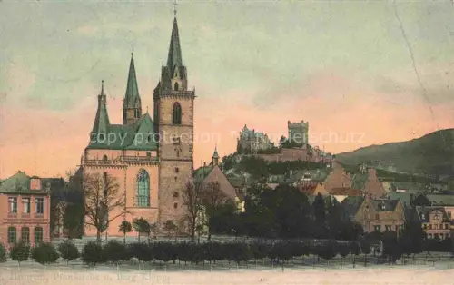 AK / Ansichtskarte Bingen Rhein Rheinland-Pfalz Pfarrkirche und Burg Klopp Feldpost
