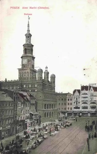 AK / Ansichtskarte Posen  POZNAN PL Alter Markt mit Rathaus