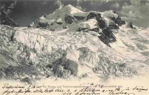 AK / Ansichtskarte Gletscher Ferner Glacier Glaciar Ghiacciaio-- Piz Roseg TschiervaHuette 