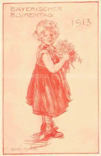 AK / Ansichtskarte MARR von Karl Carl Kuenstlerkarte Bayerischer Blumentag Kind Maedchen 