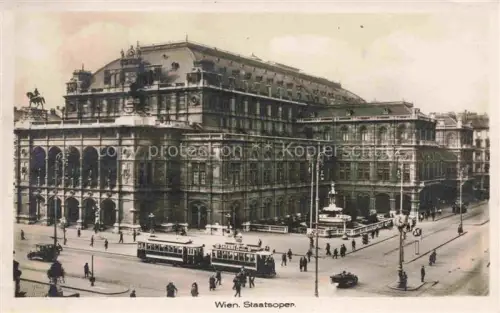 AK / Ansichtskarte STRAssENBAHN Tramway-- Wien Staatoper 