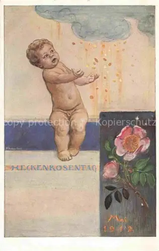 AK / Ansichtskarte KAULBACH F A Kuenstlerkarte Heckenrosentag Kind Litho