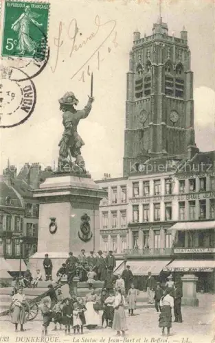 AK / Ansichtskarte DUNKERQUE Duenkirchen 59 Nord La Status de Leon Bart le Beffroi