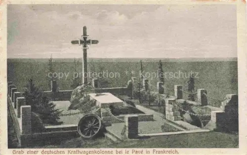 AK / Ansichtskarte Le Pave VERDUN 55 Meuse Grab deutschen Kraftwagenkolonne