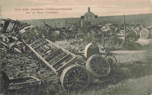 AK / Ansichtskarte Le Pave VERDUN 55 Meuse Grab deutschen Kraftwagen Kolonnen